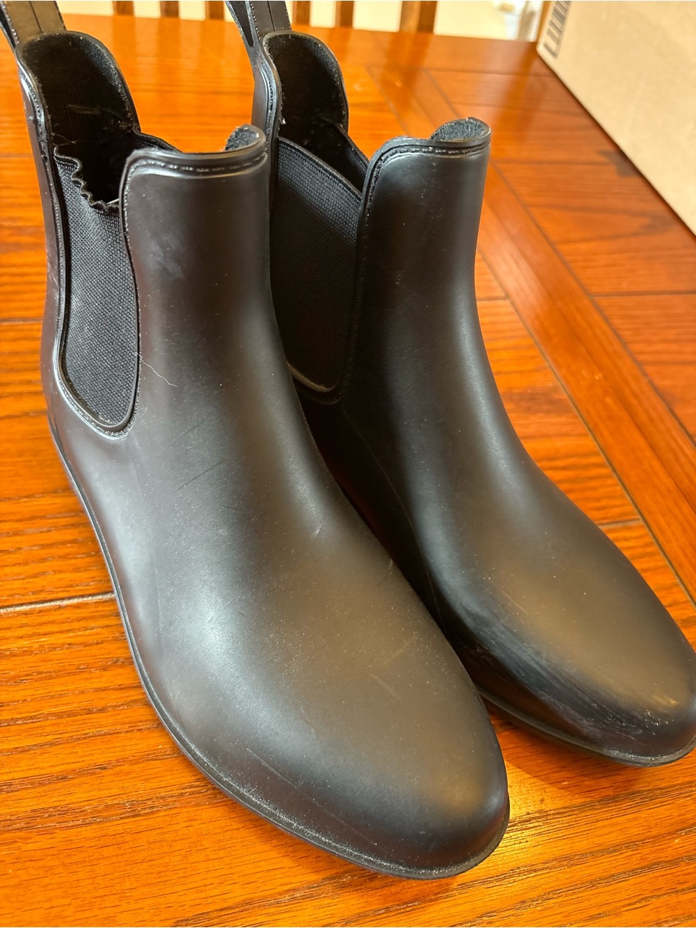 Black Chelsea-Style Ankle Rain Boots - Picture 4 of 8